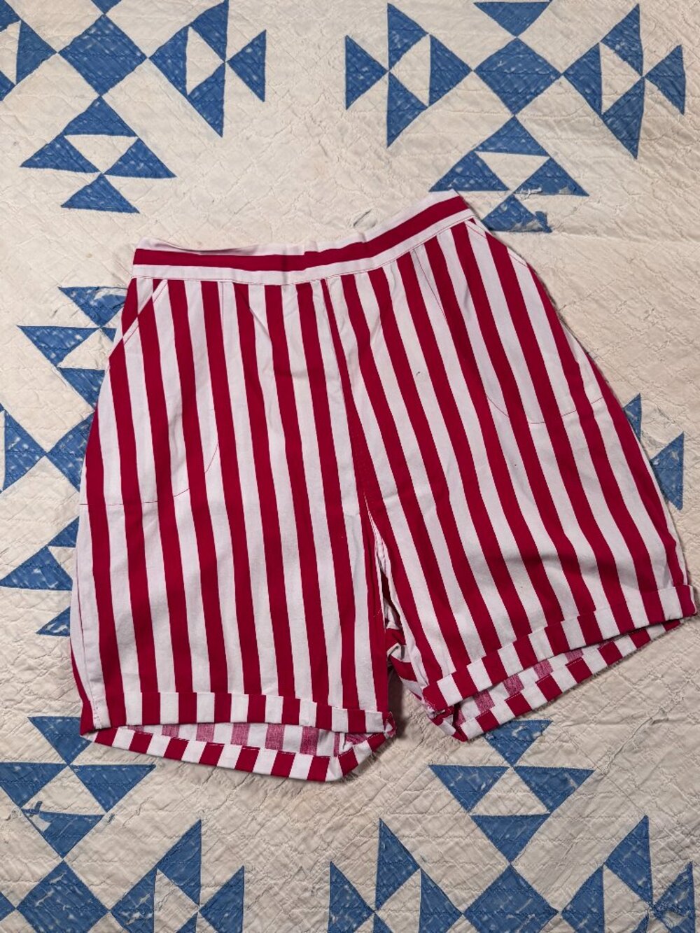 True Vintage Striped Red Tap Shorts